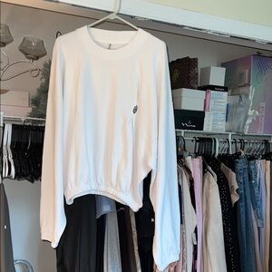 NWOT Free People FP Movement White Pullover Sweatshirt Size: Large